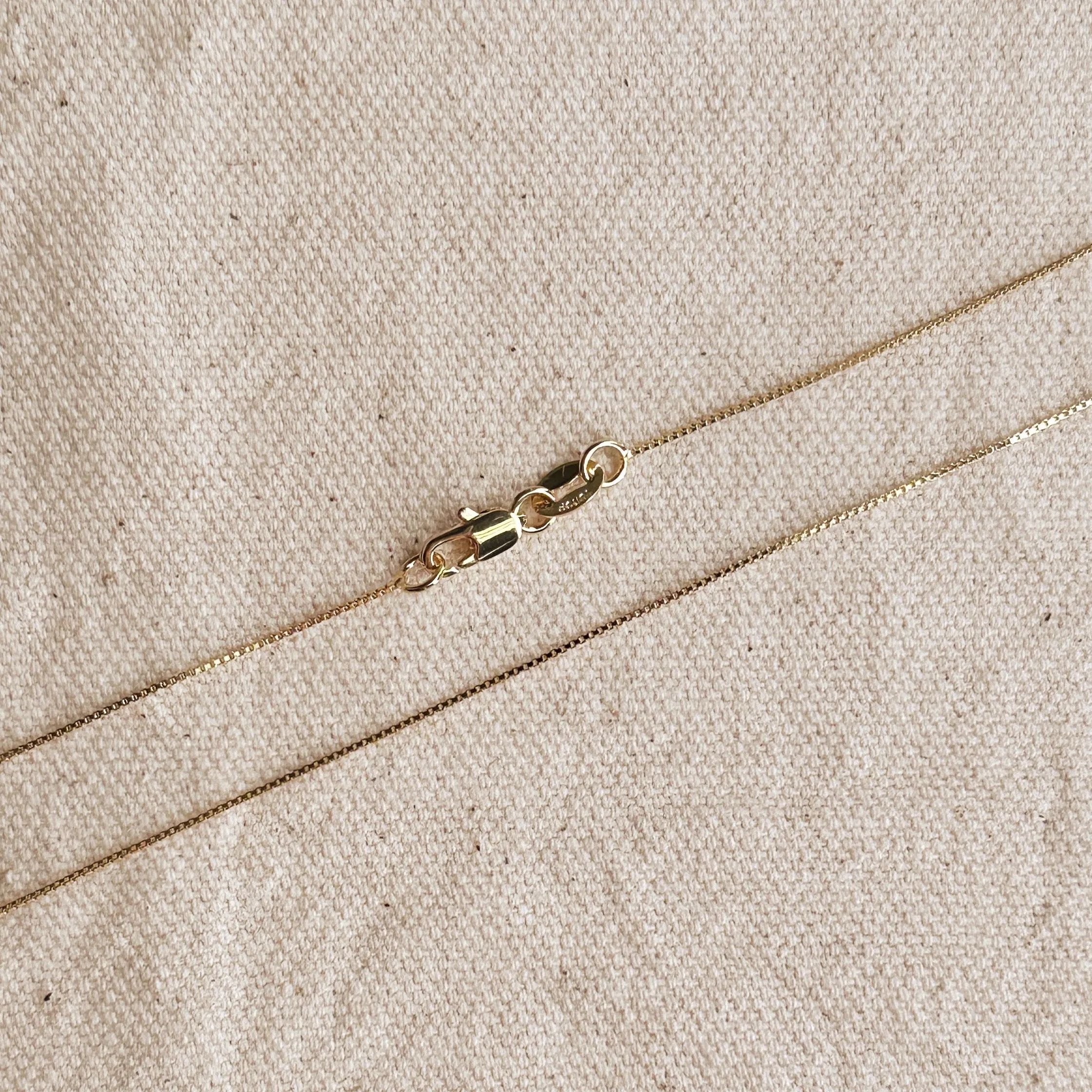 18k Gold Filled Diamond Cut  Box Chain Very Thin 0.5mm