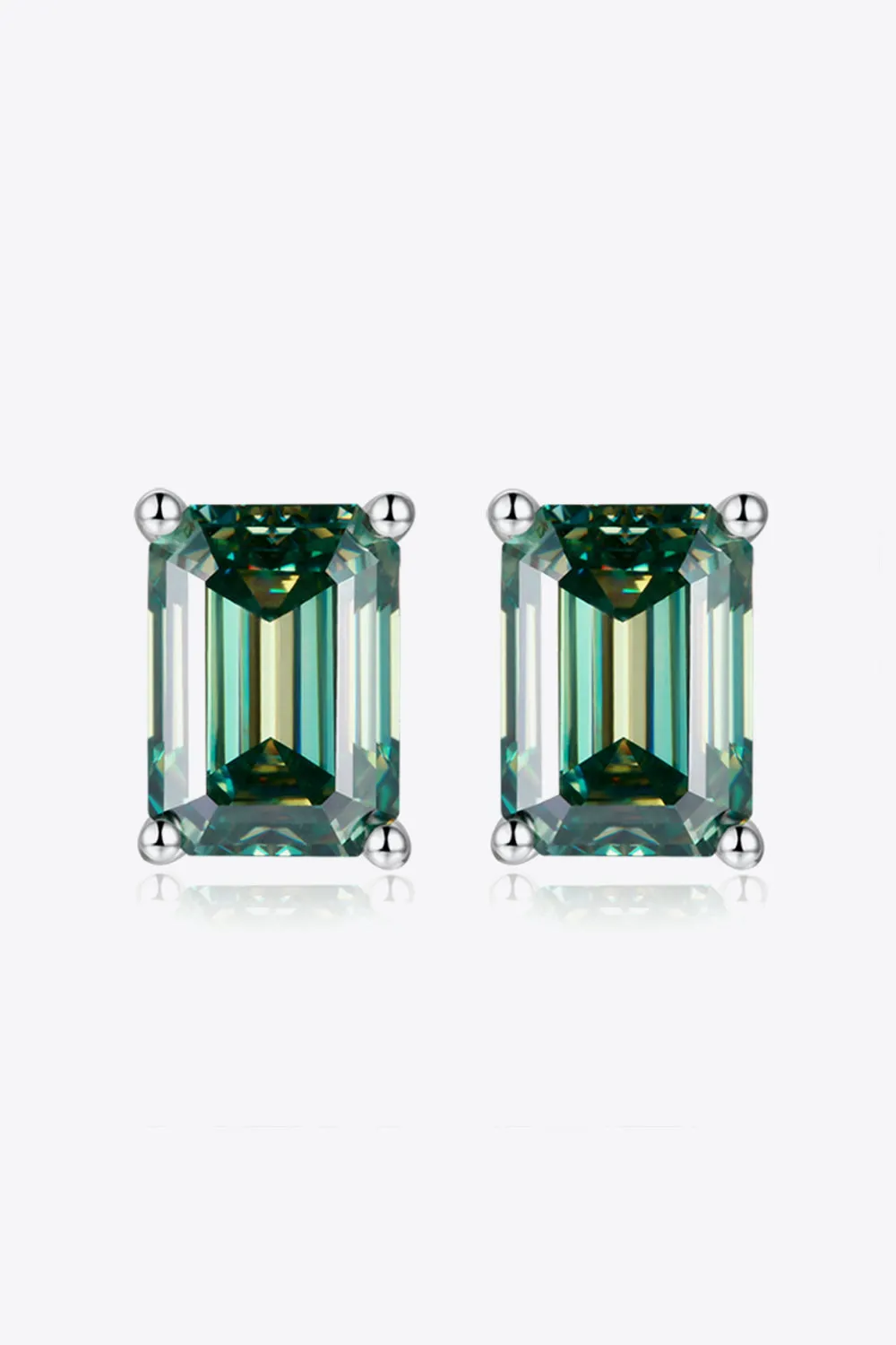 2 Ct Moissanite Stud Earrings in Green