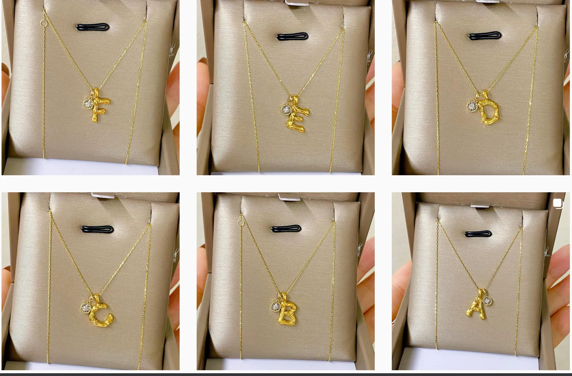 A-Z Bamboo Letter Pendant 18K Gold