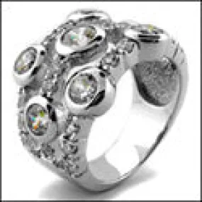 Anniversary Bezel Set Bubble Cubic Zirconia Cz Ring