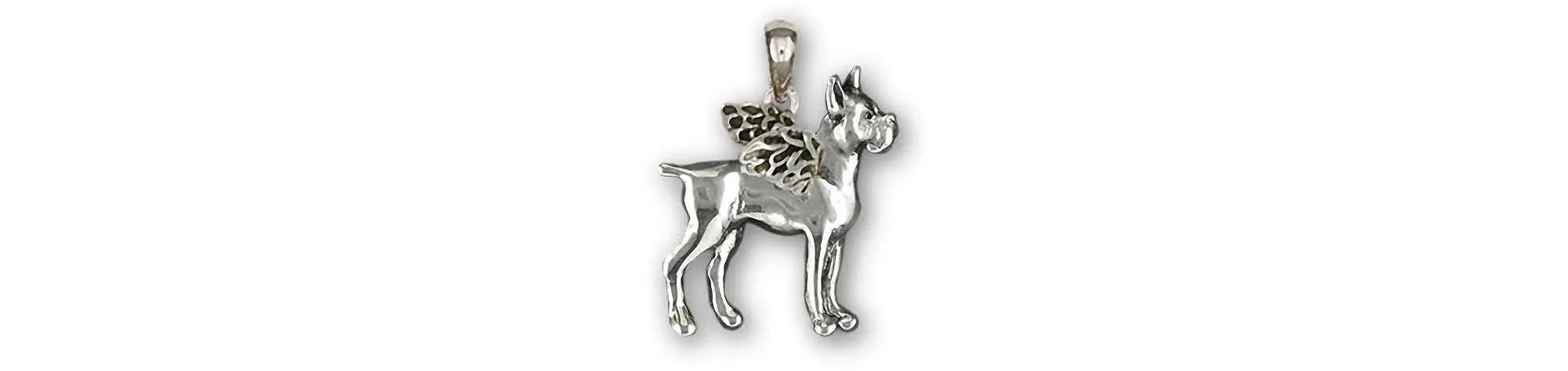 Boxer Angel Jewelry Sterling Silver Handmade Boxer Dog Pendant  BX10-AP