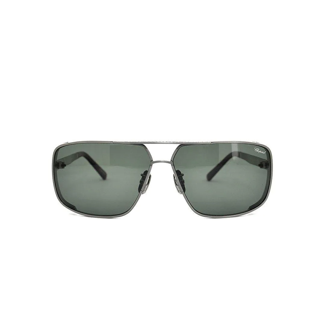 Chopard Men's Black Metal Rectangle Sunglasses SCHA80M/64K