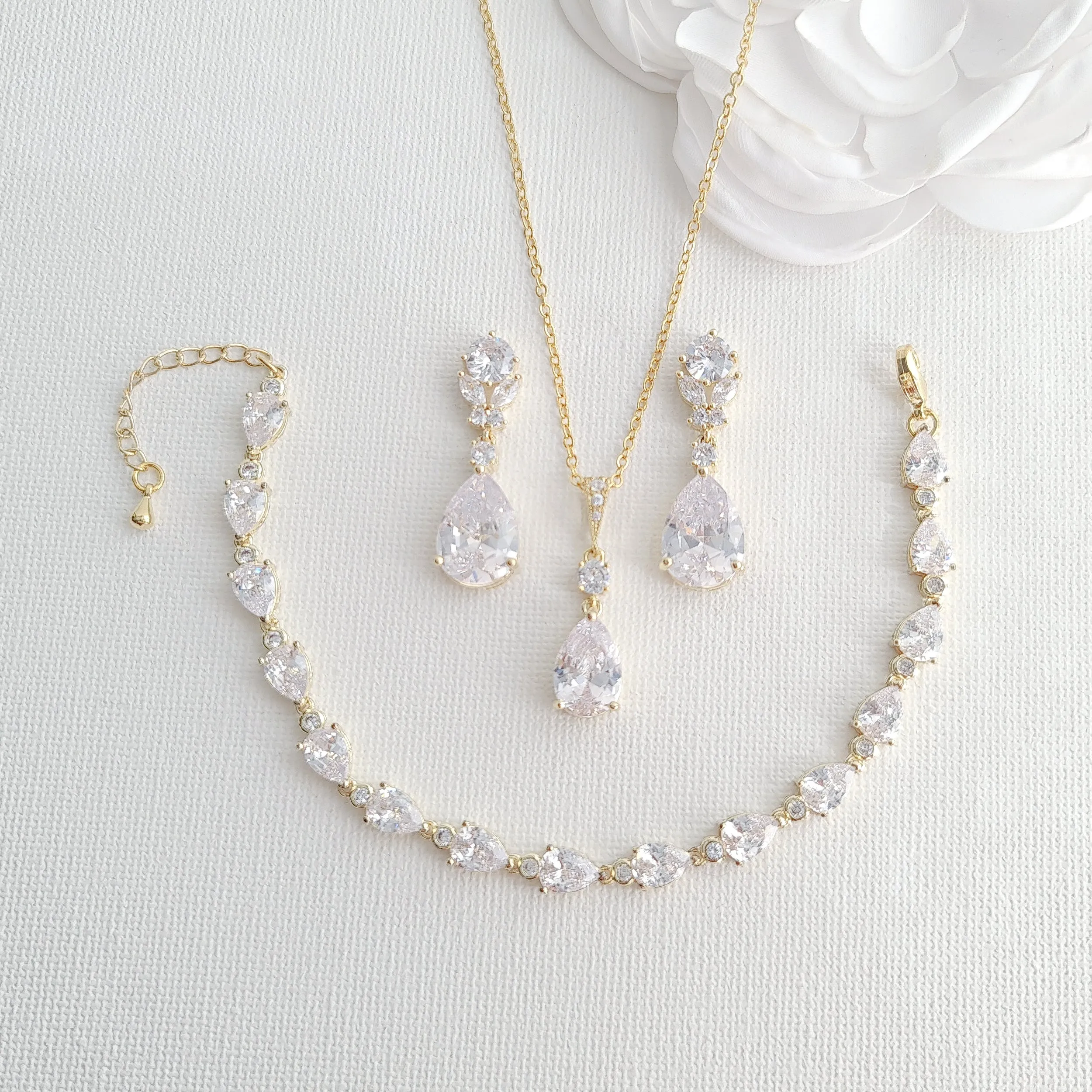 Clear CZ Jewelry Set-Mary