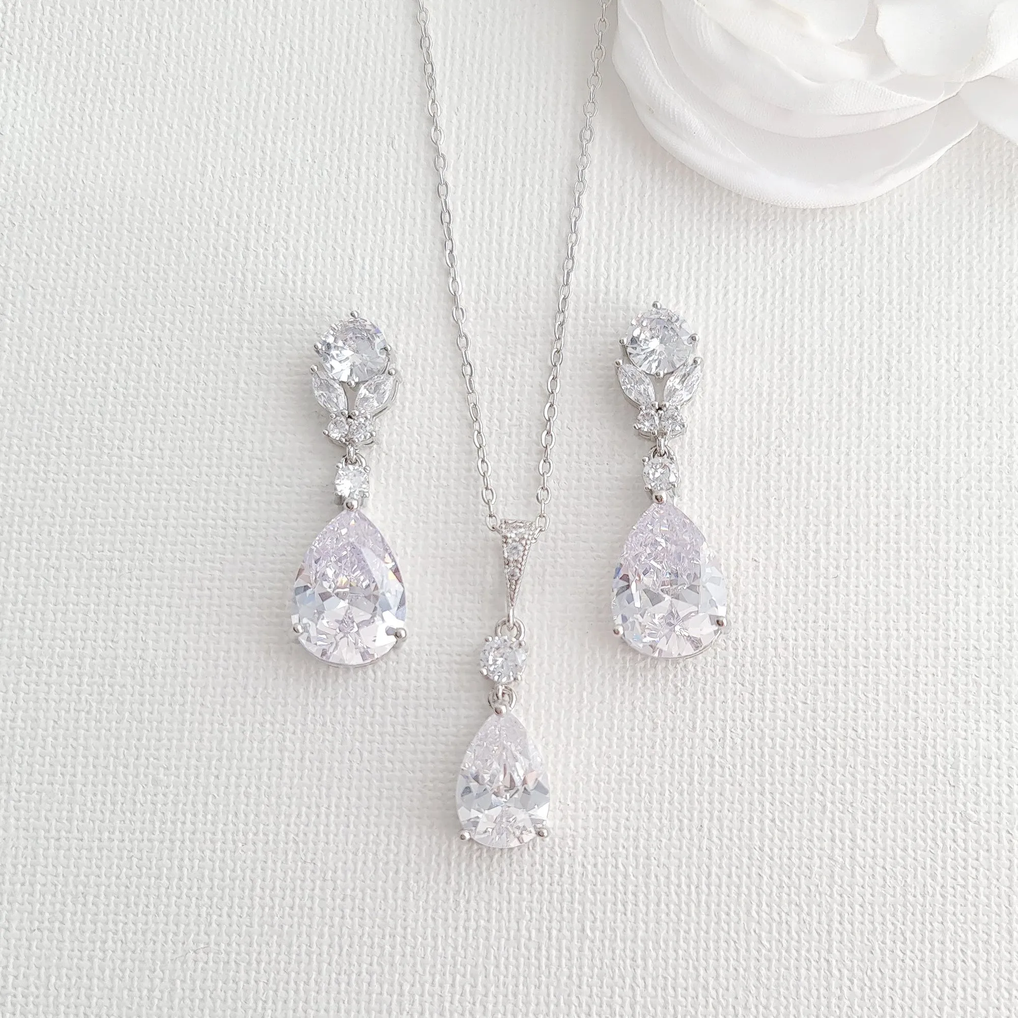 Clear CZ Jewelry Set-Mary