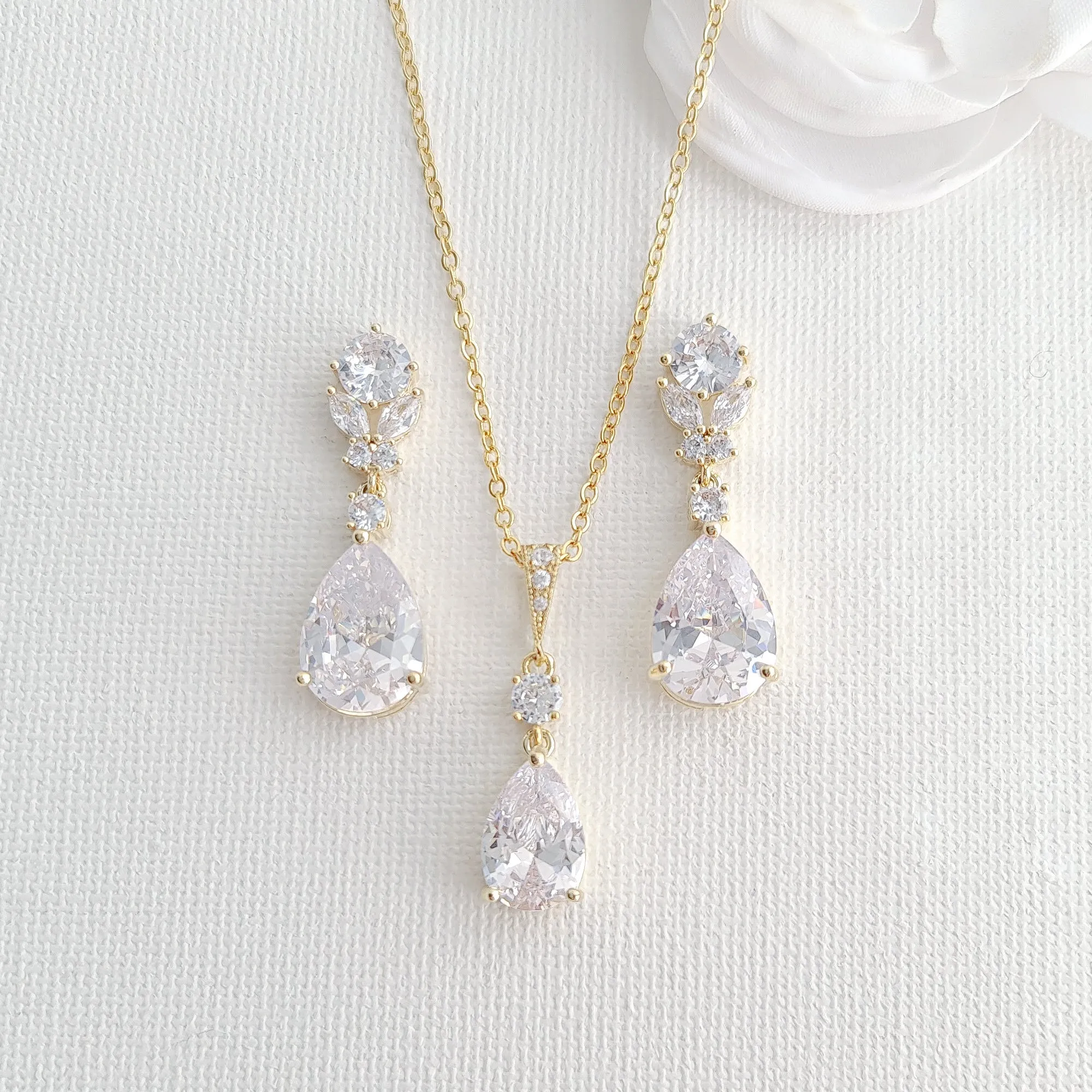 Clear CZ Jewelry Set-Mary