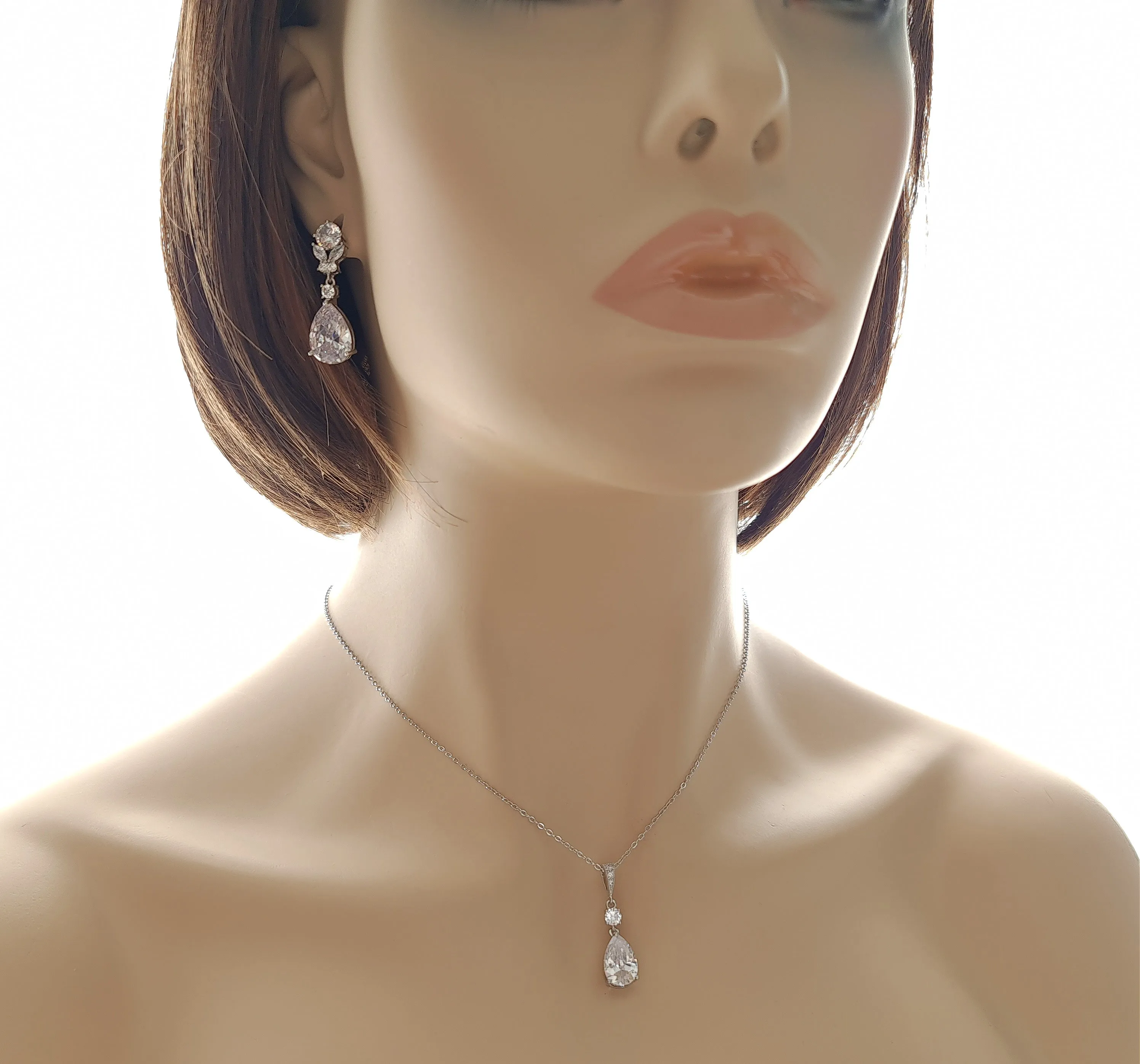 Clear CZ Jewelry Set-Mary