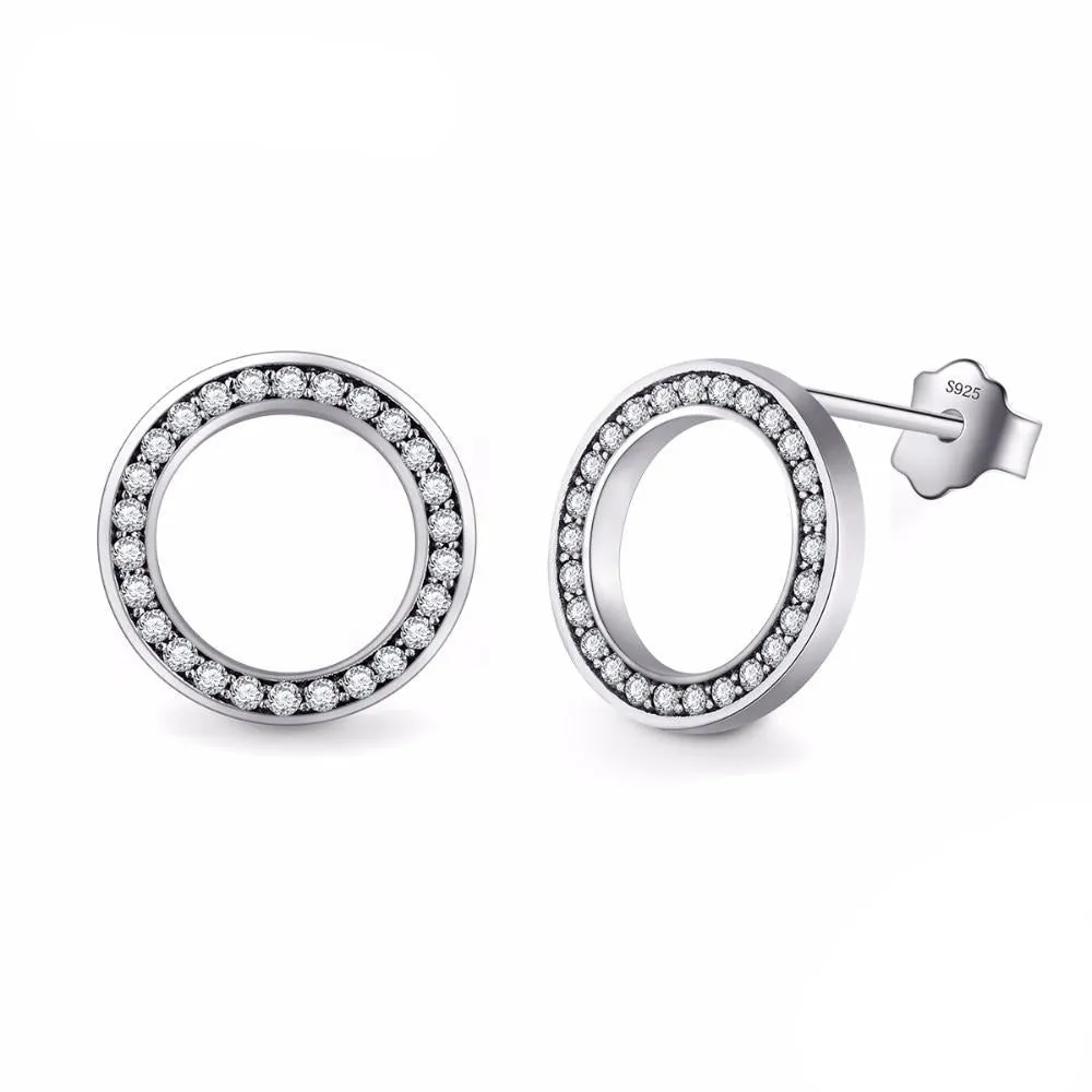 Cubic Zirconia Rings 925 Sterling Silver Necklace, Earrings & Ring Vintage Fashion Wedding Jewelry Set