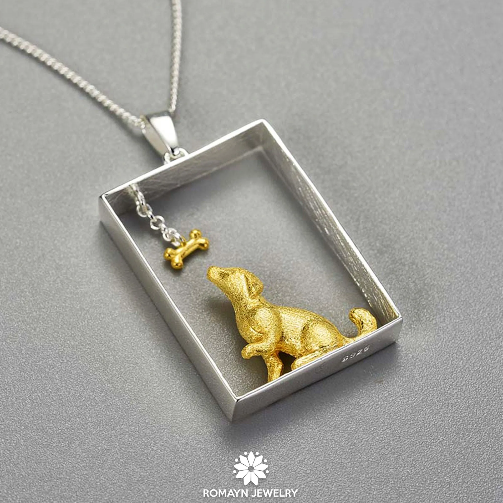 Dog and Bone Necklace