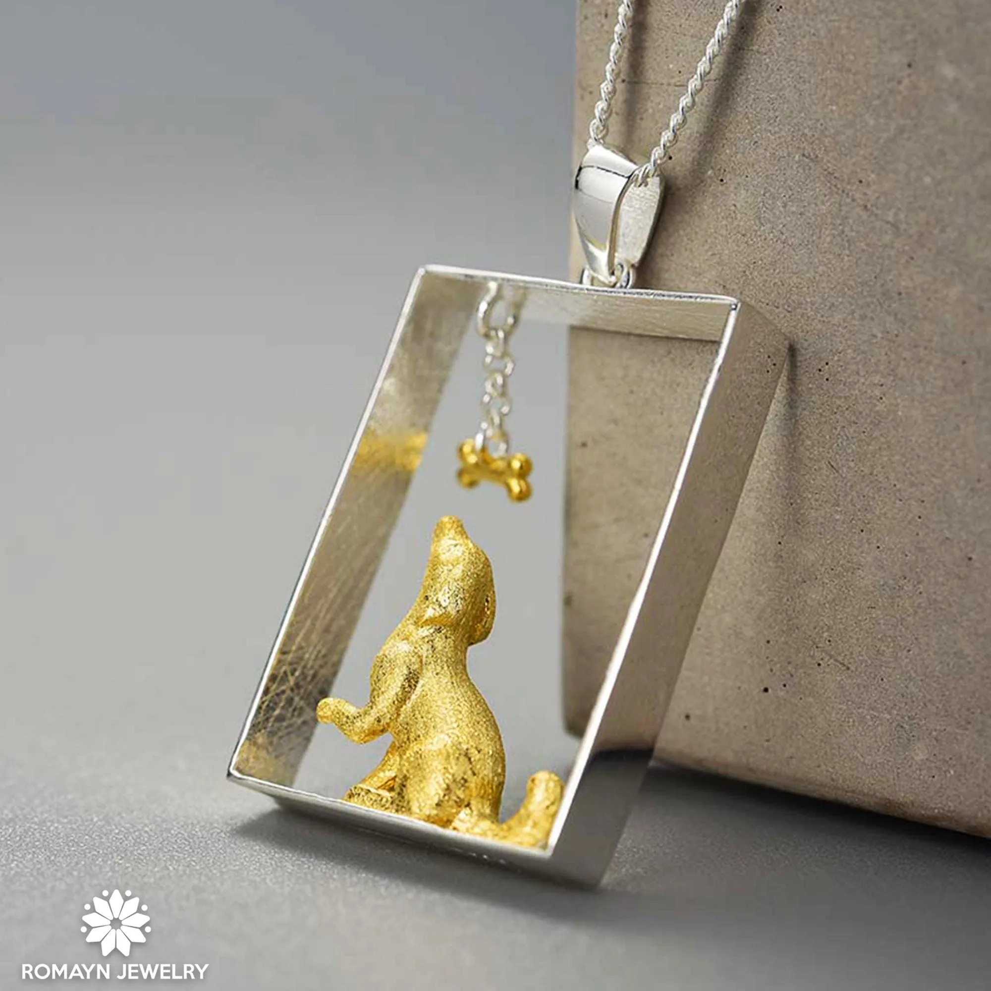 Dog and Bone Necklace