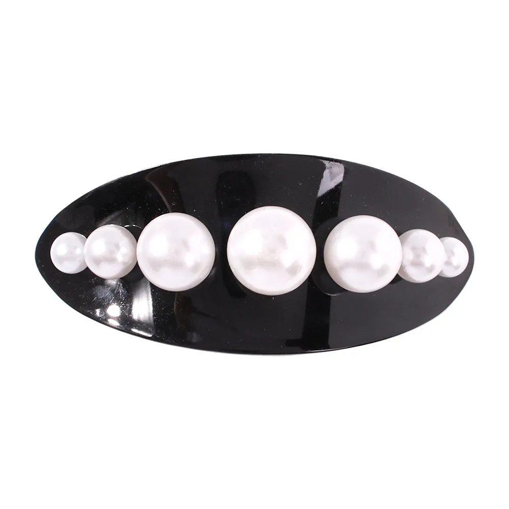 Elegant Imitation Pearl Black Hairpin Hair Clip