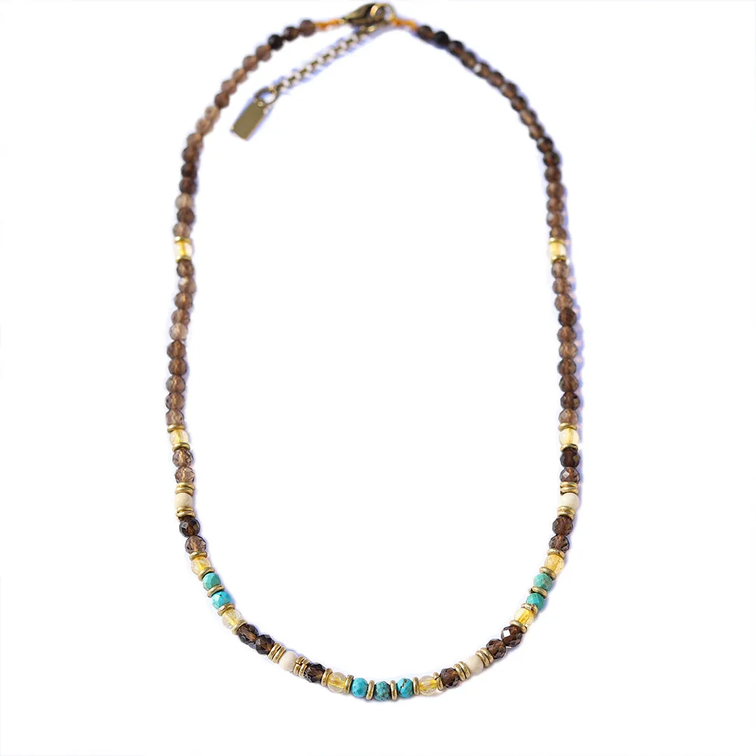 Energy and Abundance Smoky Quartz and Citrine Necklace