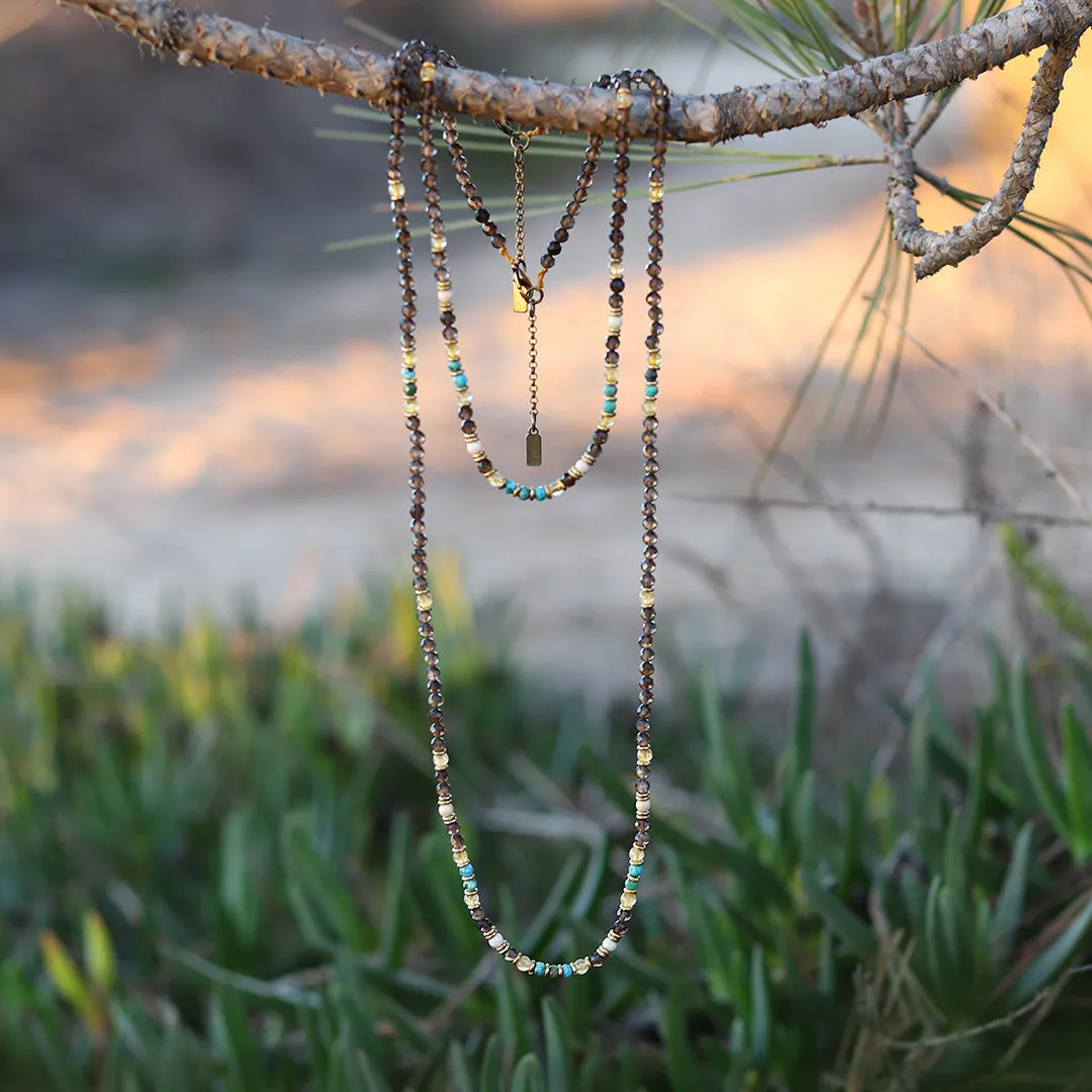 Energy and Abundance Smoky Quartz and Citrine Necklace
