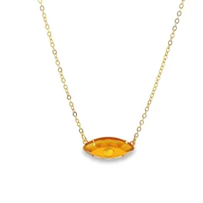Evil Eye Pendant Necklace With Color CZ Stone Pupils (G92)