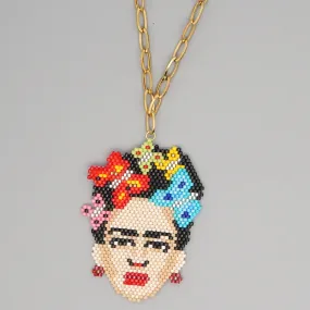 Frida Khalo Rice Bead Necklace