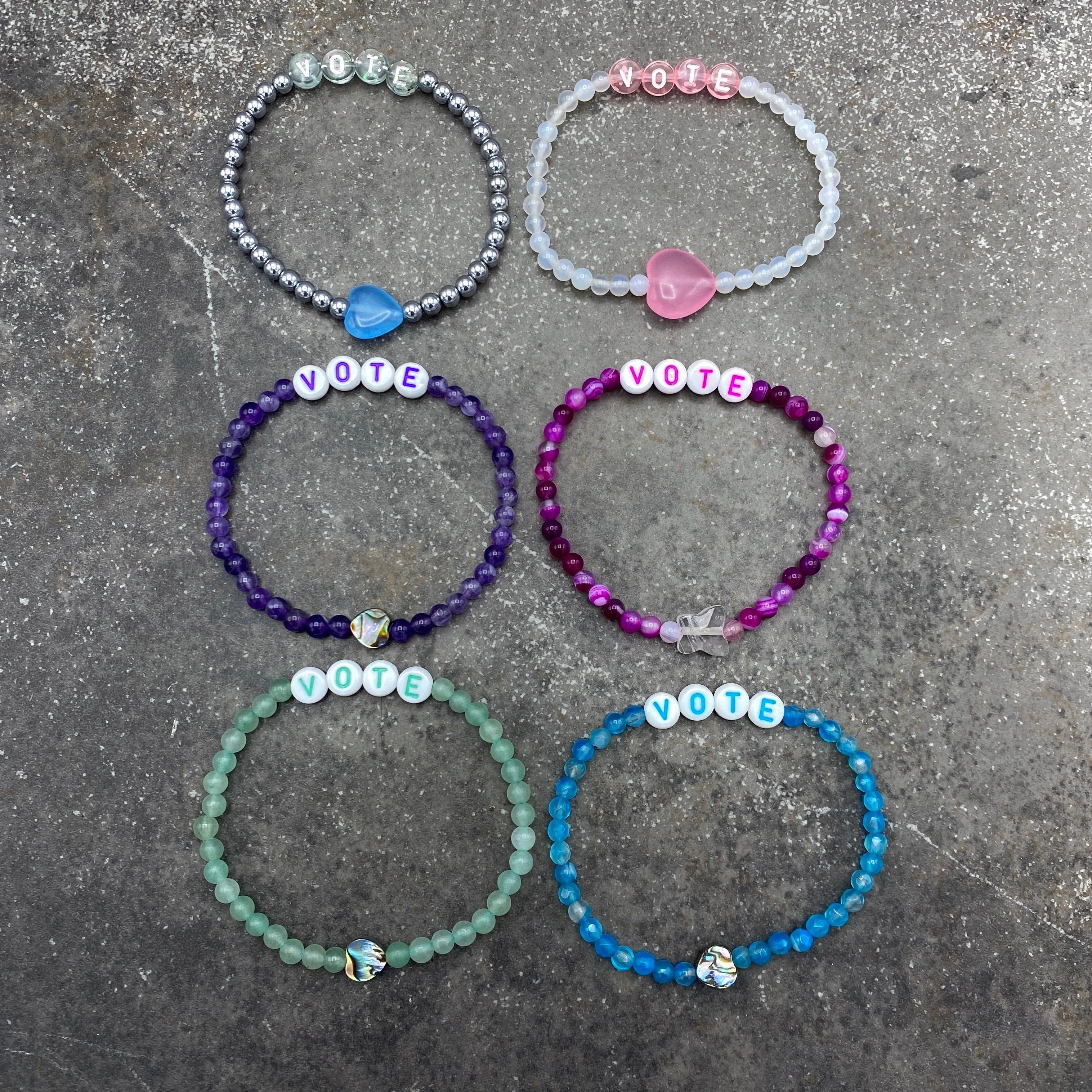 Genuine Gemstone VOTE bracelets