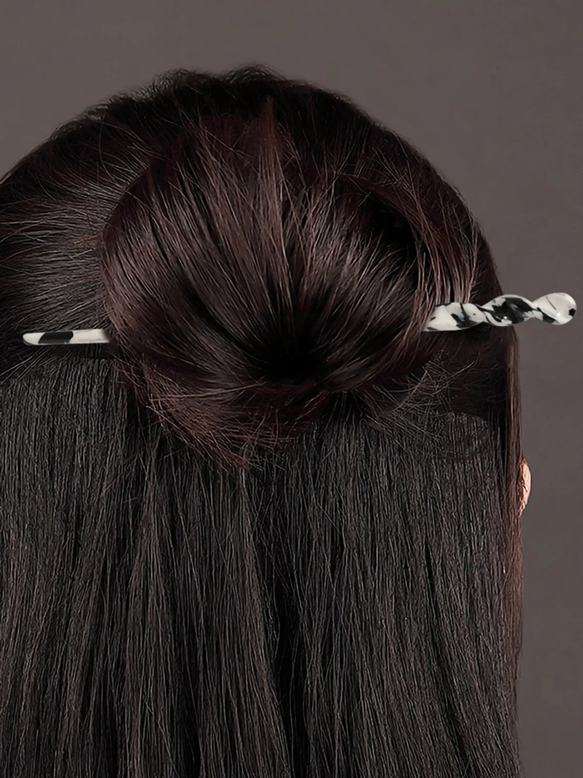 Leopard Marble Acetate Plate Hairpin