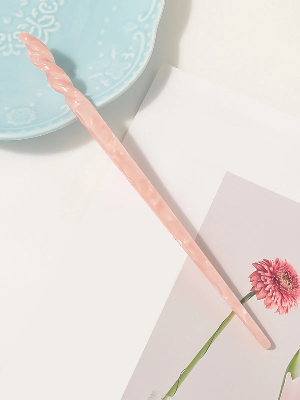 Leopard Marble Acetate Plate Hairpin