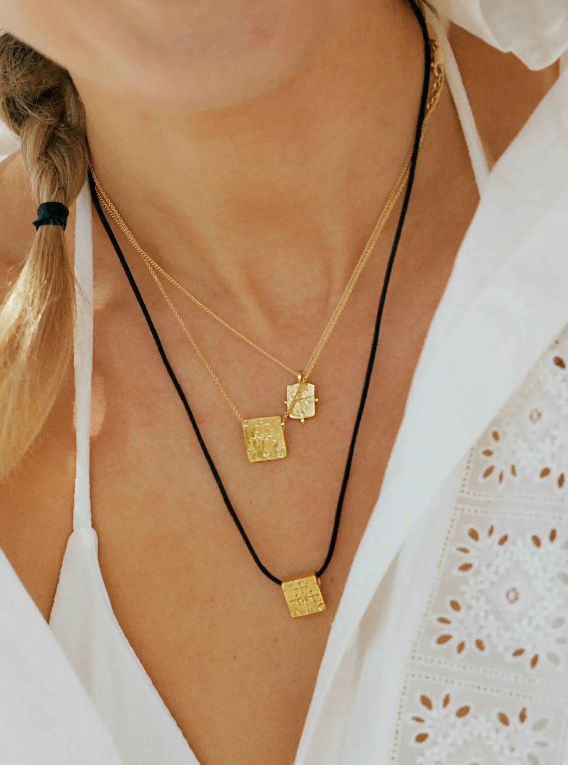 Lucy Williams Square Coin Cord Necklace