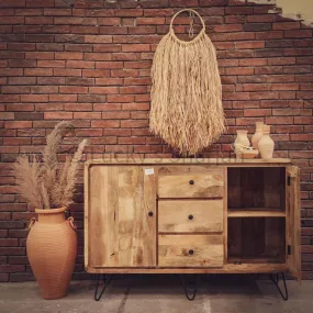 Mango Wood sideboard with hairpin design