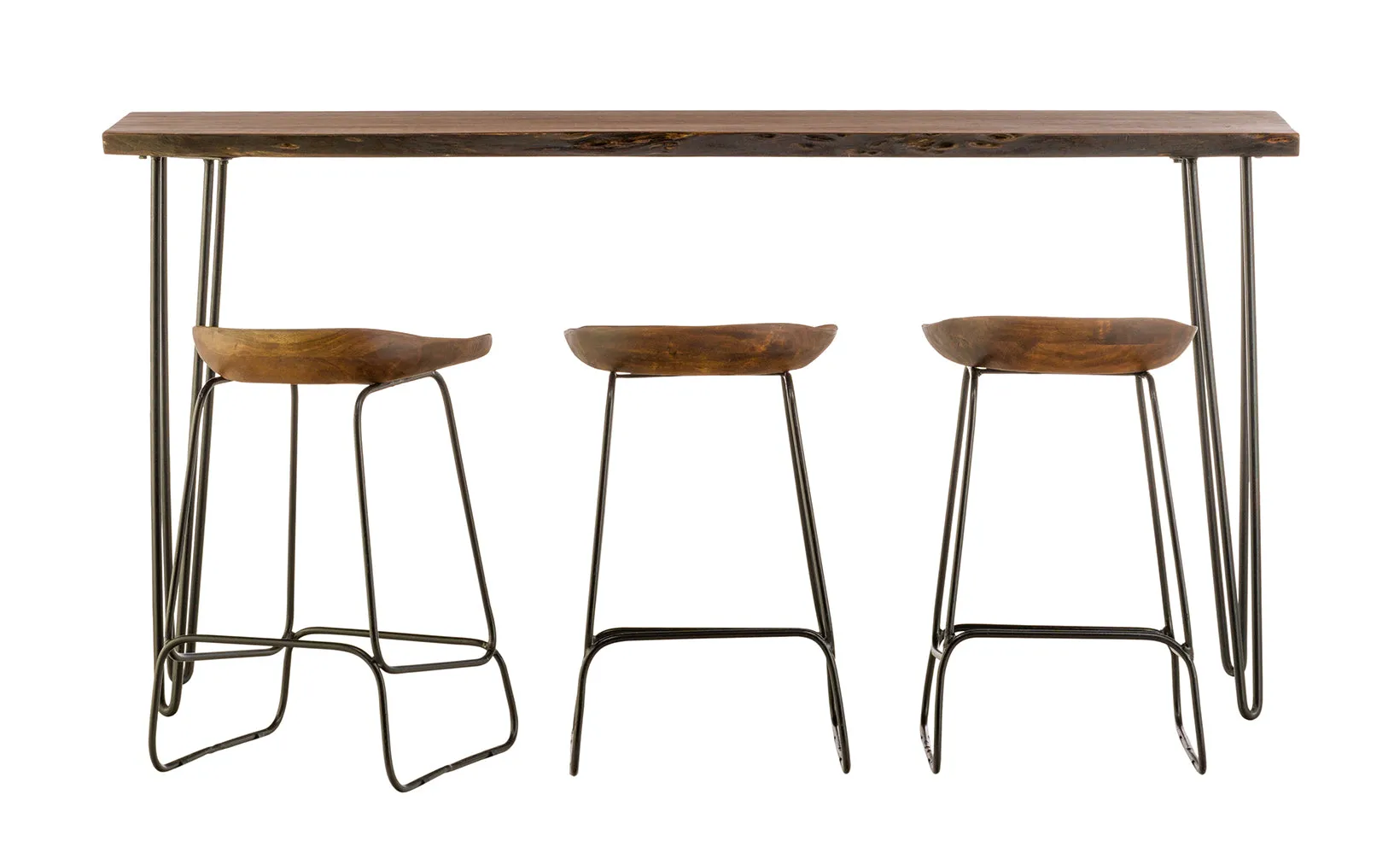 Nature's Edge Light Chestnut Sofa Counter Table and Stools