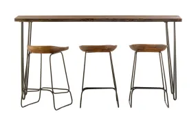 Nature's Edge Light Chestnut Sofa Counter Table and Stools
