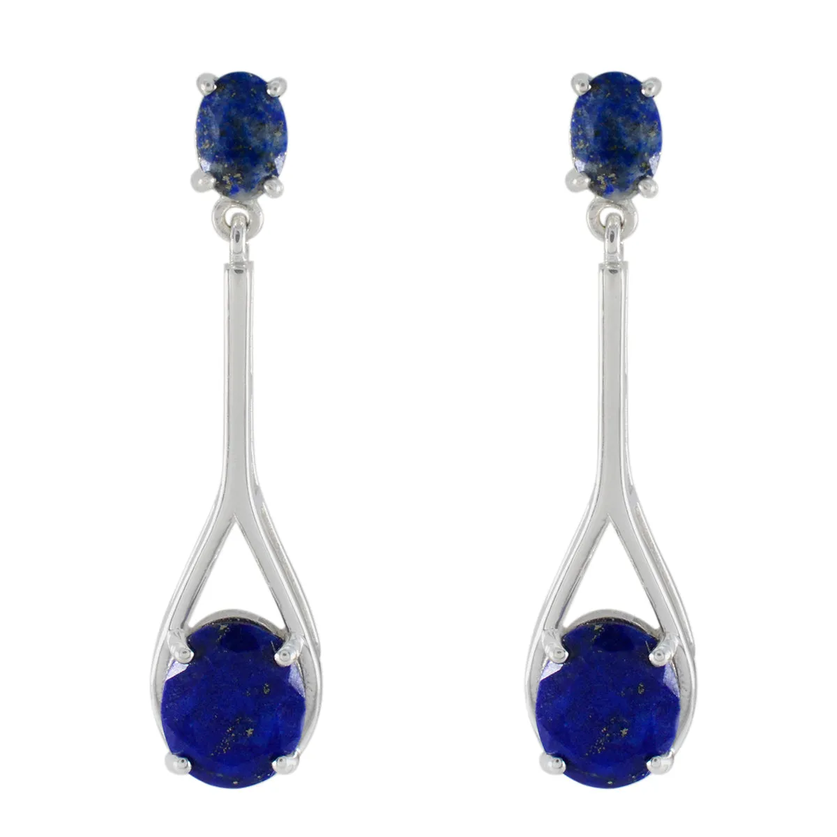 Riyo Fit Sterling Silver Earring For Sister Lapis Lazuli Earring Bezel Setting Blue Earring Stud Earring