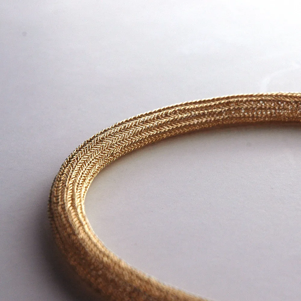 Rose Gold tube necklace , double knitted tube made of rose gold filled
