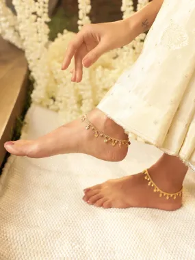 Rubans 22K Gold-Plated Linked Chain Anklet Timeless Elegance for Your Ankles