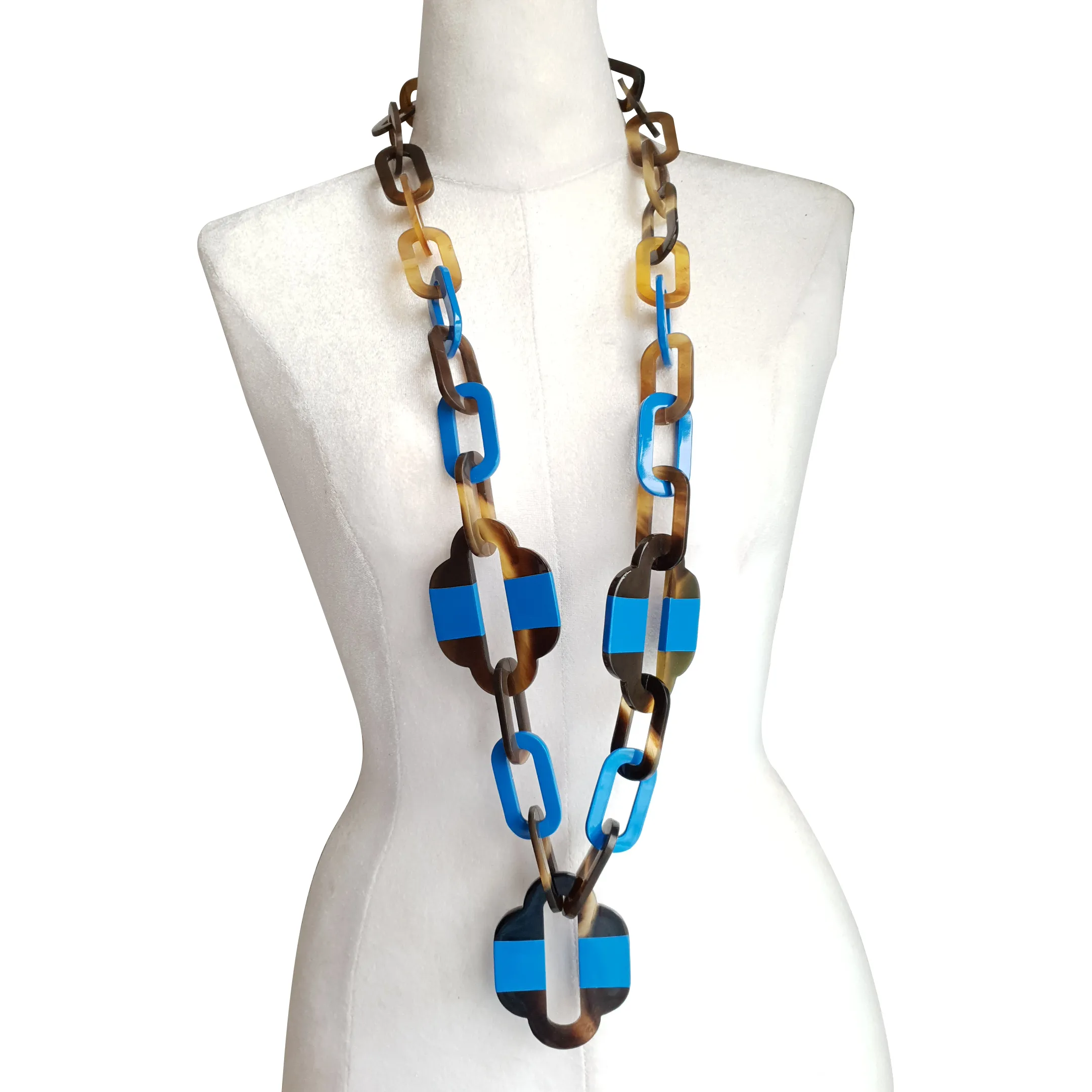 Sky Necklace J17817, Handmade Item Made by Buffalo Horn and Lacquered