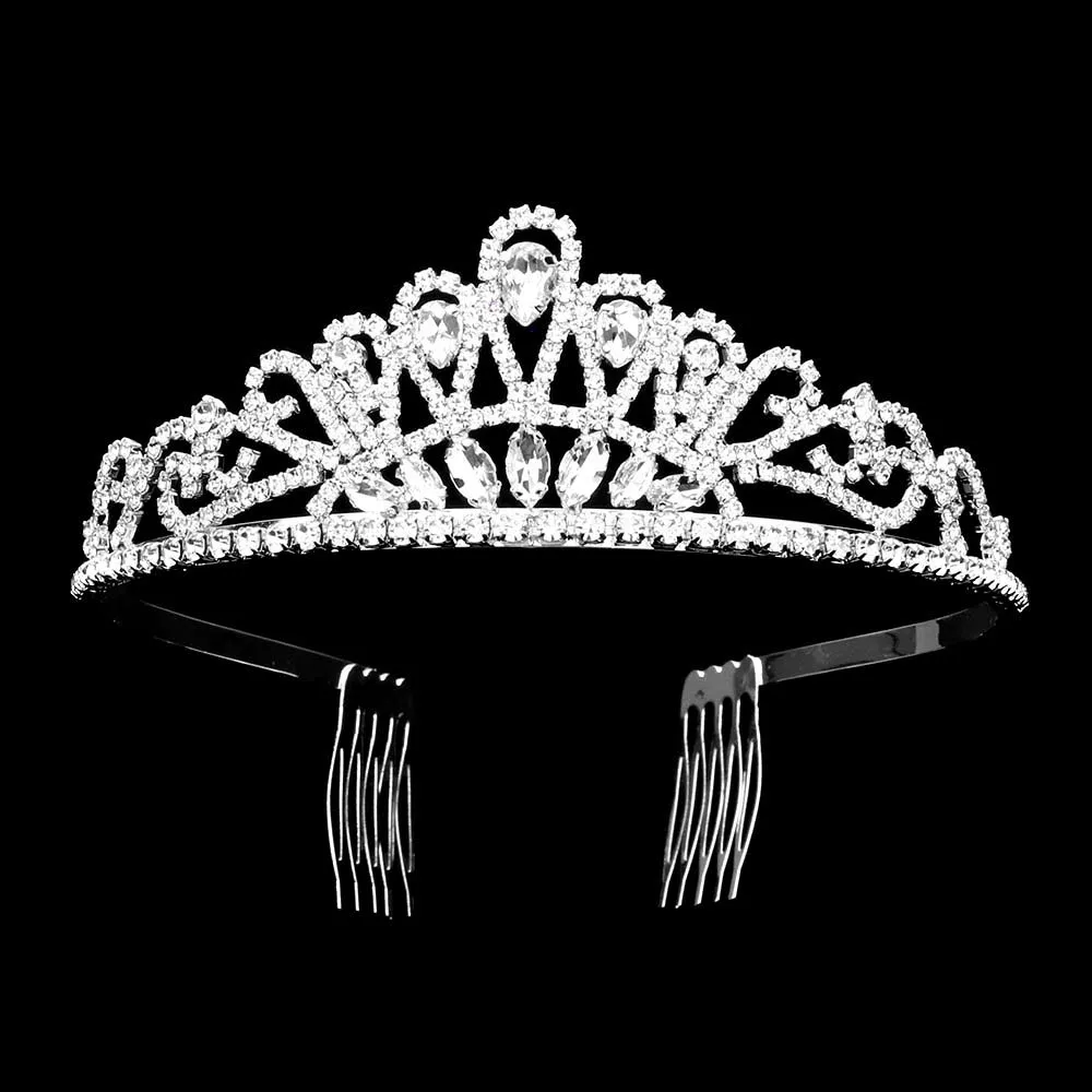 Teardrop Marquise Stone Pointed Princess Tiara