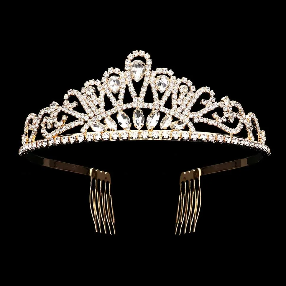 Teardrop Marquise Stone Pointed Princess Tiara