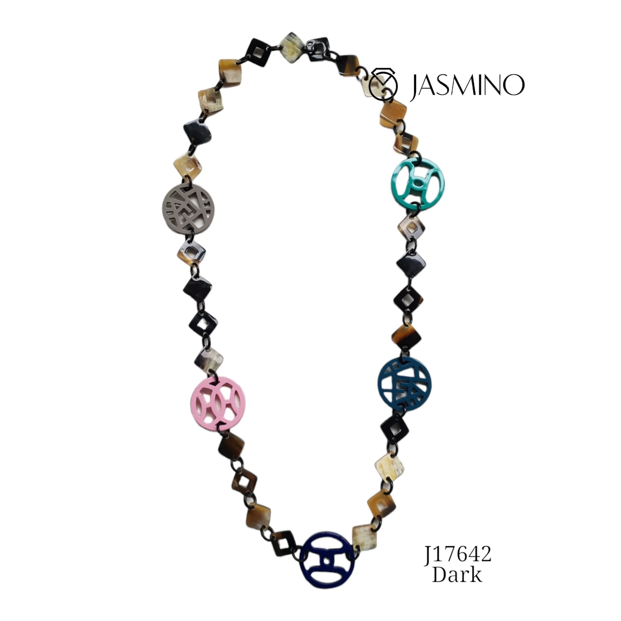 Trendy Handmade Necklace J17642, Made by Buffalo Horn and Lacquer