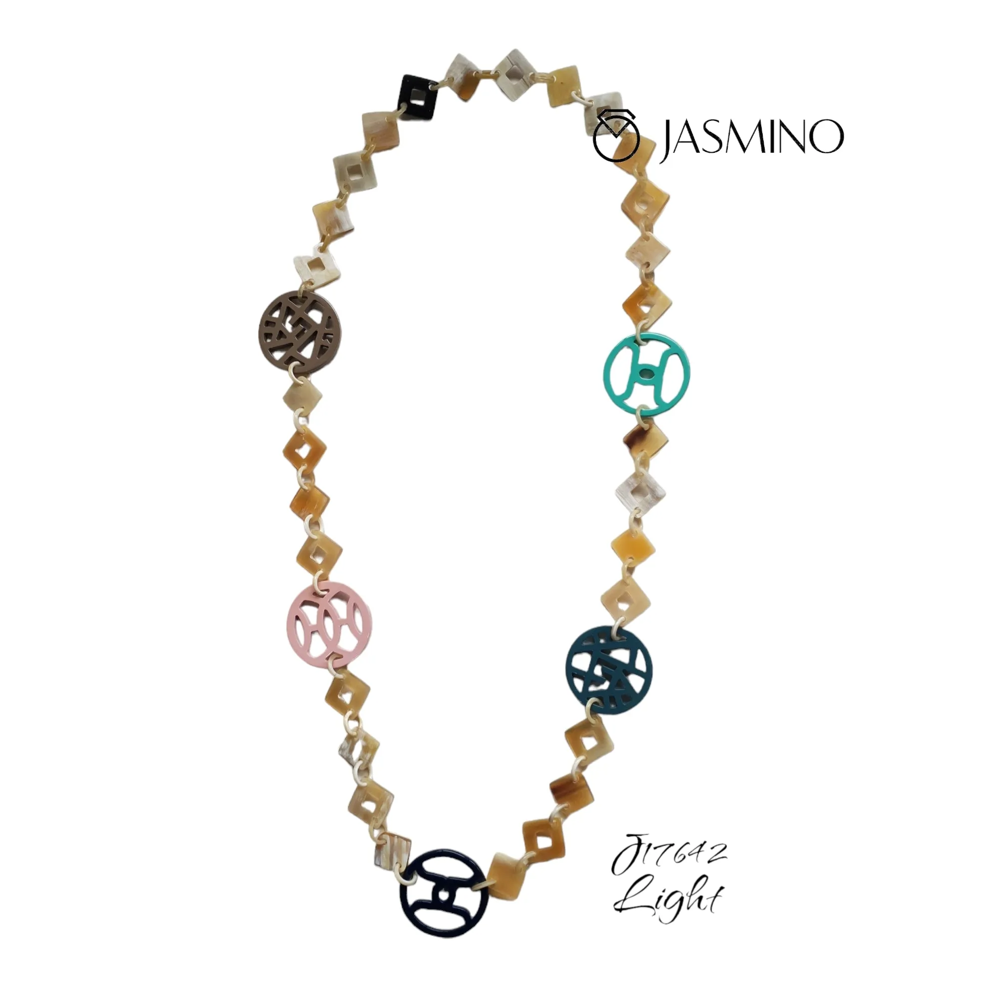 Trendy Handmade Necklace J17642, Made by Buffalo Horn and Lacquer
