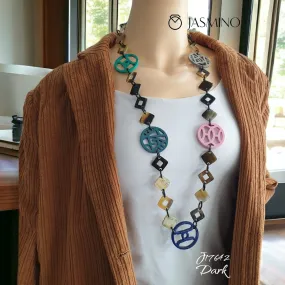 Trendy Handmade Necklace J17642, Made by Buffalo Horn and Lacquer