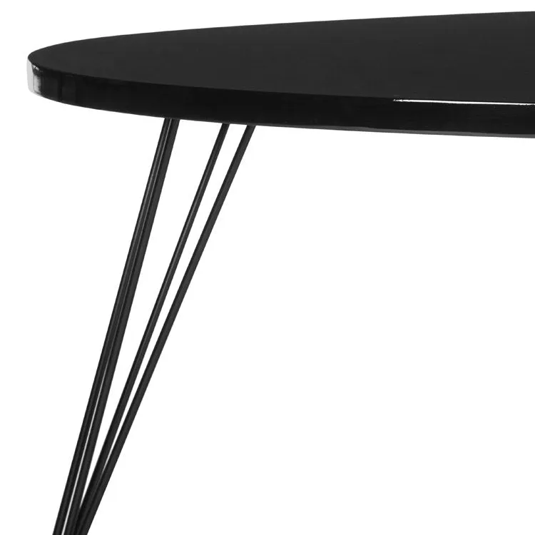 Wynton Retro Mid-Century Lacquer Coffee Table - Black