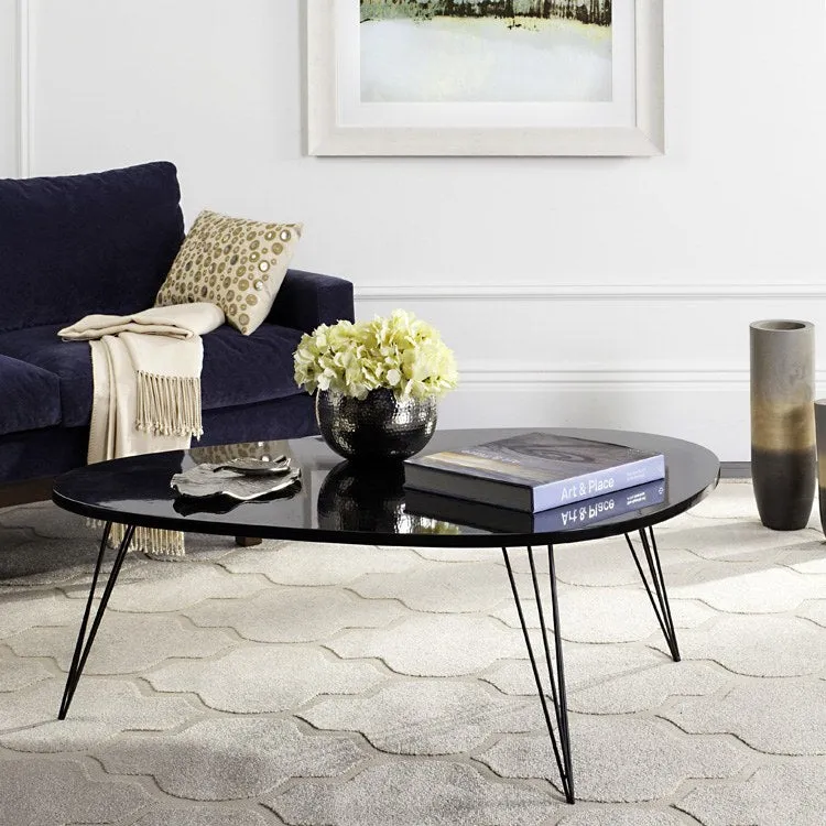 Wynton Retro Mid-Century Lacquer Coffee Table - Black