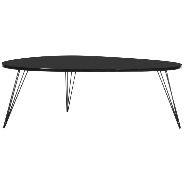 Wynton Retro Mid-Century Lacquer Coffee Table - Black